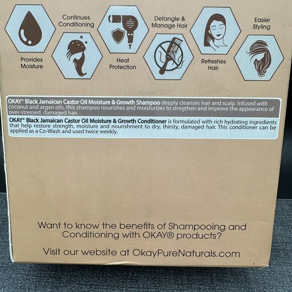 Black Jamaican Castor Oil Shampoo+Conditioner All Hair Types & Textures Repair - Picture 11 of 12